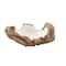 16" Natural Brown Wood and Shell Natural Decorative Bowl